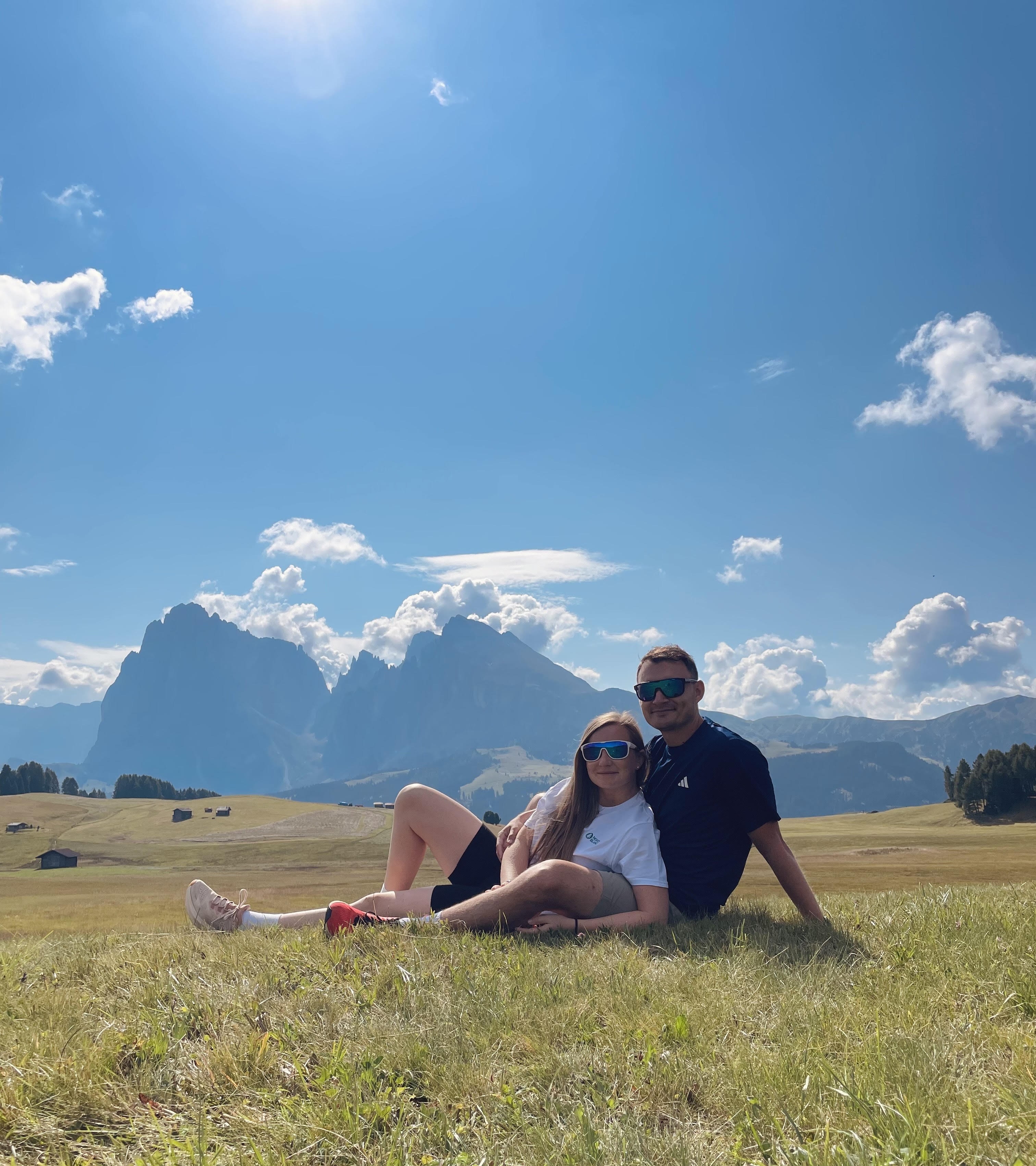 Lucie a Tomáš ve Slovinsku na planině Alpe di Susi